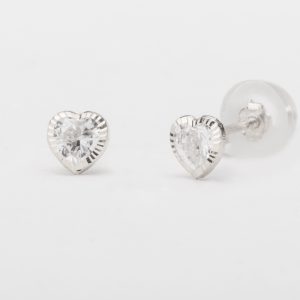 עגילי זהב צמודים - לב יסמין