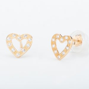 עגילי זהב צמודים - לב ליה