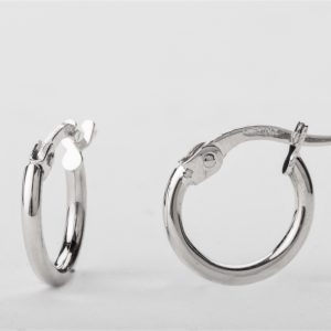 עגילי חישוק זהב לבן