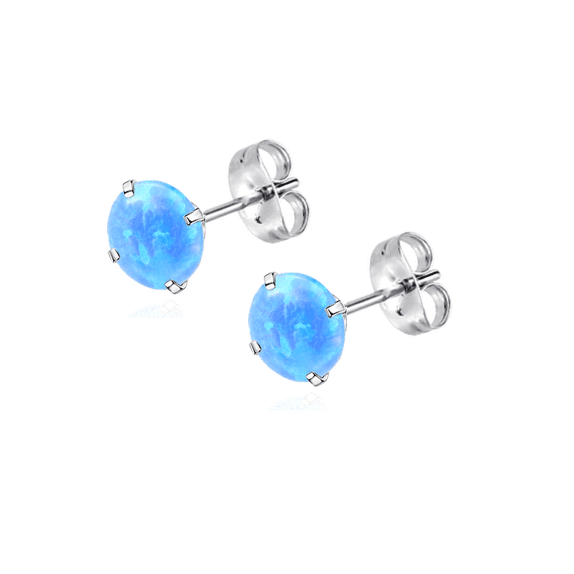 עגיל שיבוץ זרקון אופל 4 מ"מ